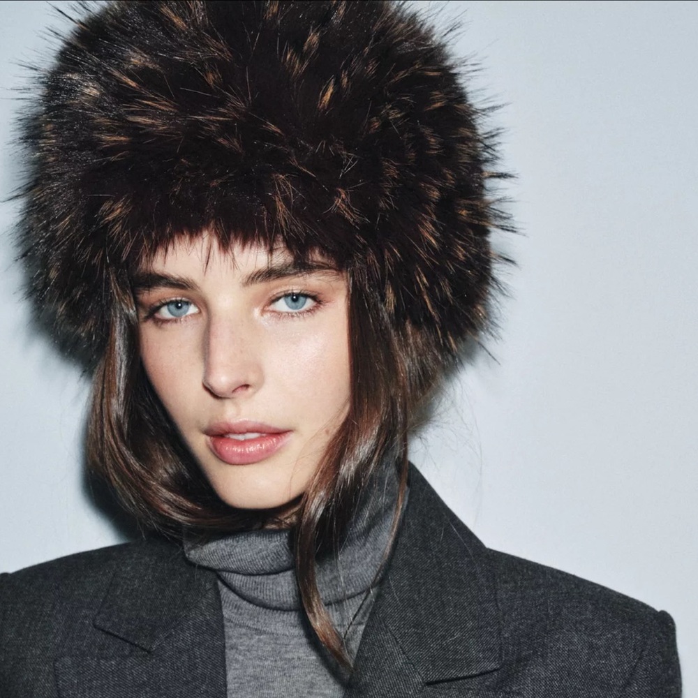 NWT Zara Faux Fur Hat